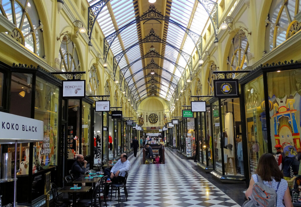 Royal Arcade, wunderschöne Einkaufsmall aus dem 19. Jahrhundert